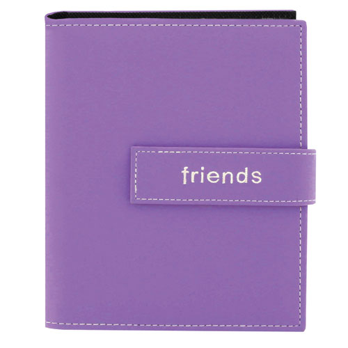 Pioneer Photo Albums 36-Pocket 5 by 7-Inch Embroidered Friends Strap Sewn Leatherette Cover Photo Album, Mini, Lavender